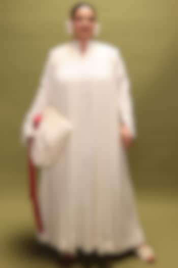 White Pleated Cotton Summer Dress by STOIQUE at Pernia's Pop Up Shop