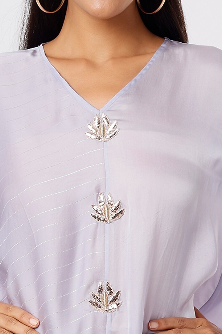 Lilac Satin Tunic by Shruti Ranka at Pernia's Pop Up Shop