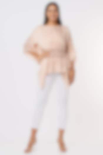 Baby Pink Satin Tunic by Shruti Ranka at Pernia's Pop Up Shop