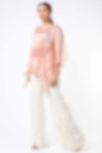 Rose Pink Satin Tunic by Shruti Ranka at Pernia's Pop Up Shop