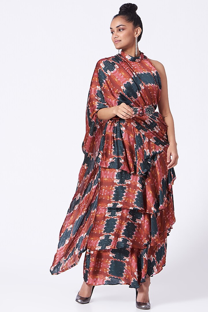Multi Colored Pre-Stitched Saree Set by Studio Surbhi