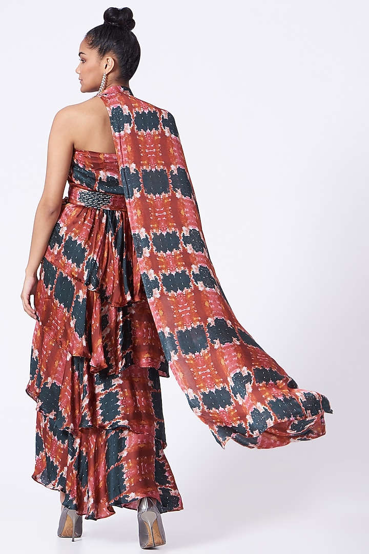 Multi Colored Pre-Stitched Party Wear Saree Set by Studio Surbhi at Pernia's Pop Up Shop