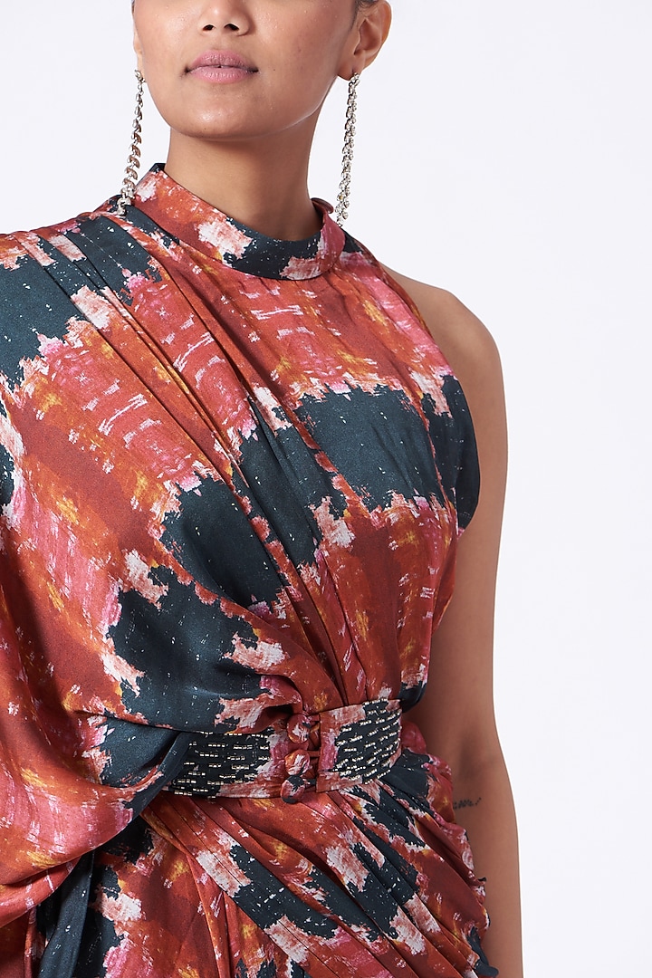 Multi Colored Pre-Stitched Party Wear Saree Set by Studio Surbhi at Pernia's Pop Up Shop