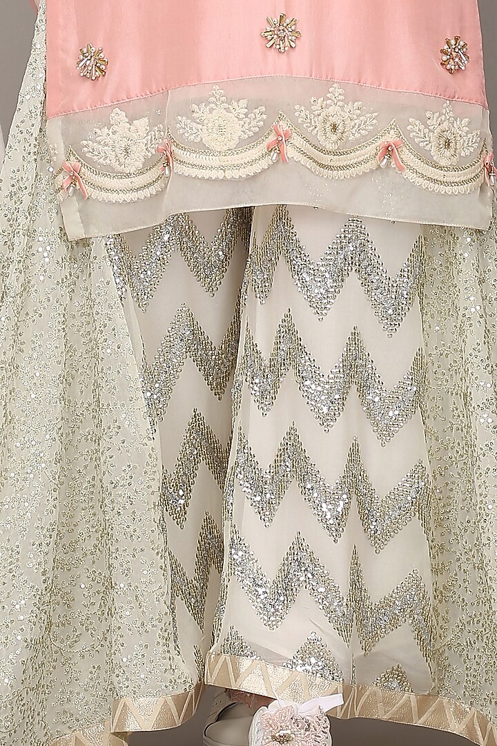 Pink Wedding Sharara Set With Sequins Work by Surabhi Gandhi at Pernia's Pop Up Shop