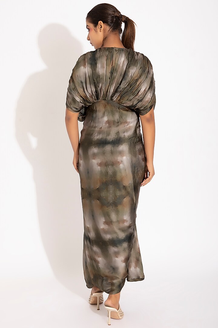 Olive Green Digital Print Kaftan Party Wear Gown by Studio Surbhi at Pernia's Pop Up Shop