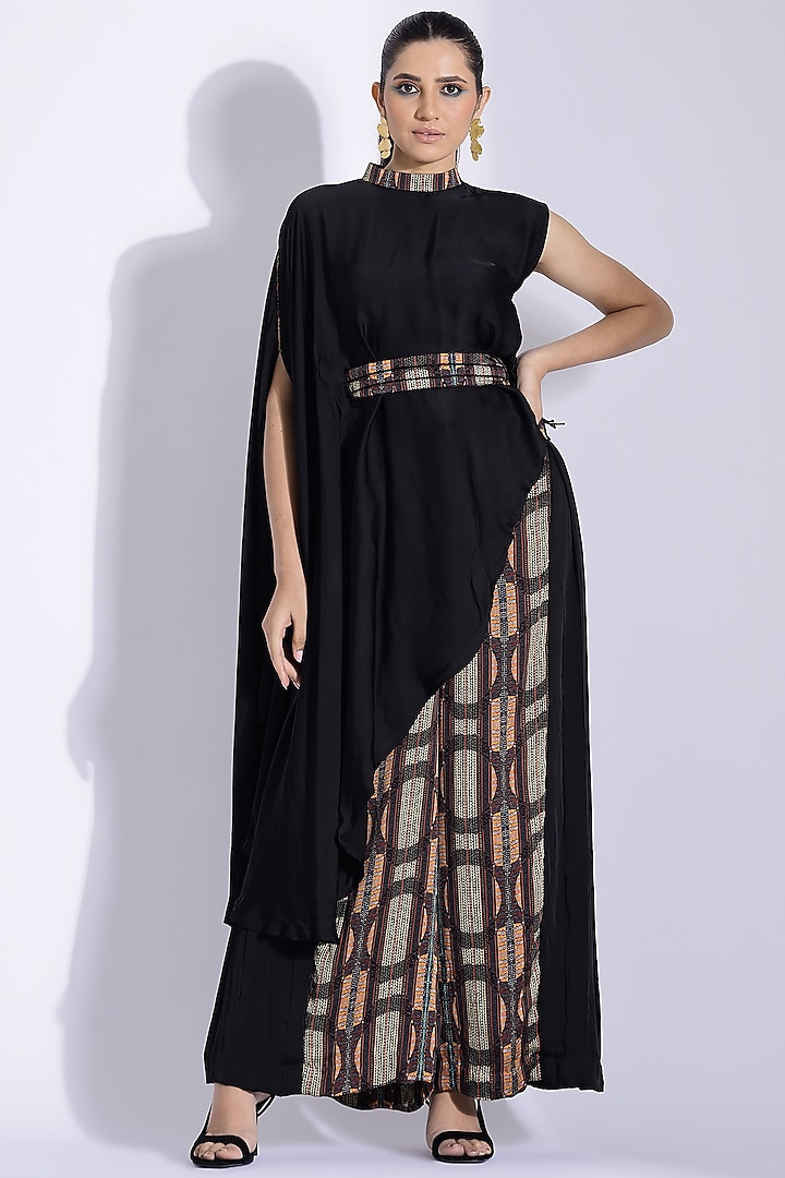 Brown Georgette Satin Co-Ord Set by Studio Surbhi at Pernia's Pop Up Shop