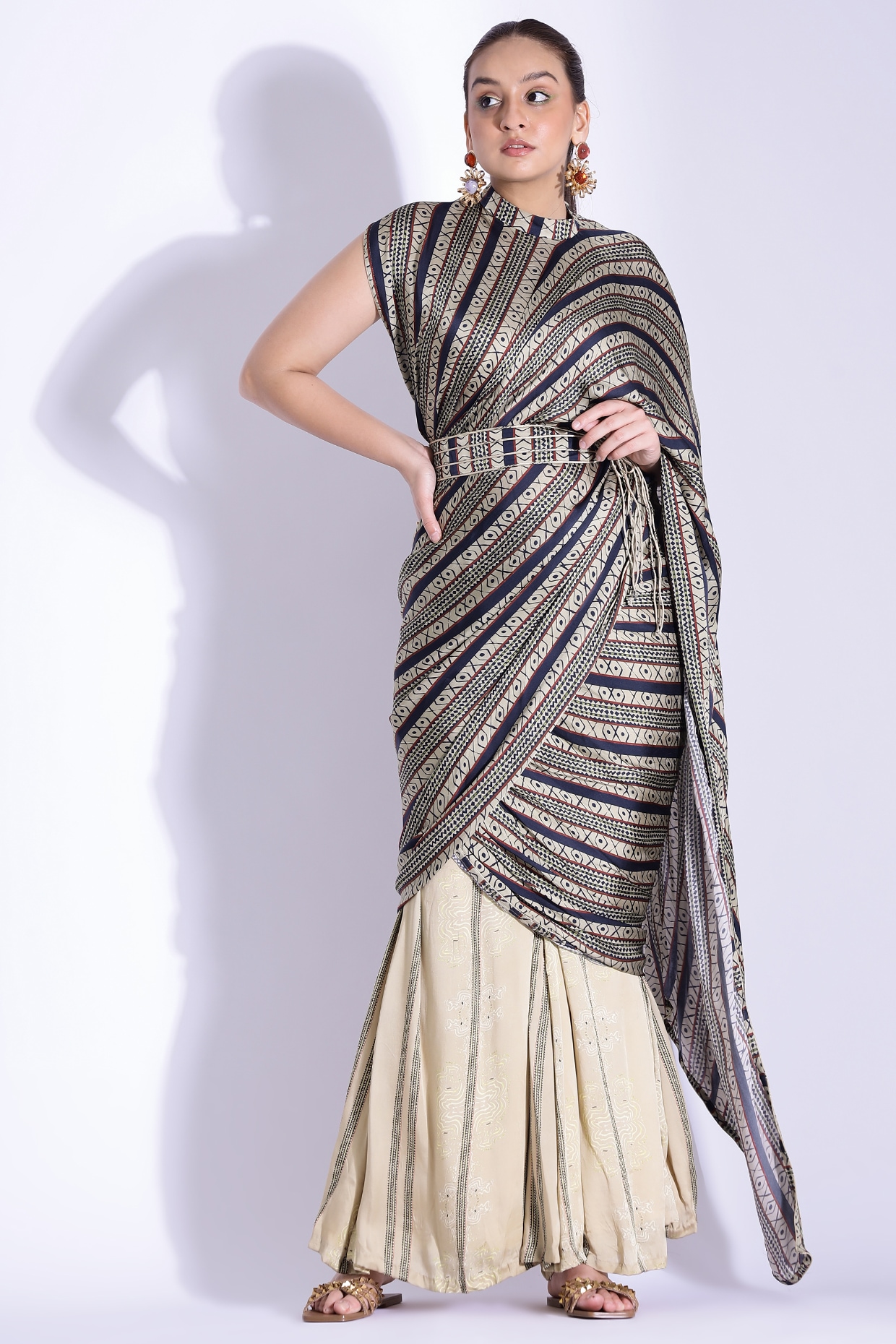 Multi Color Digital Printed Satin Silk Saree – Yana Fab