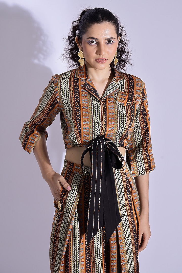 Multi-Colored Cotton Silk Digital Printed Co-Ord Set by Studio Surbhi at Pernia's Pop Up Shop