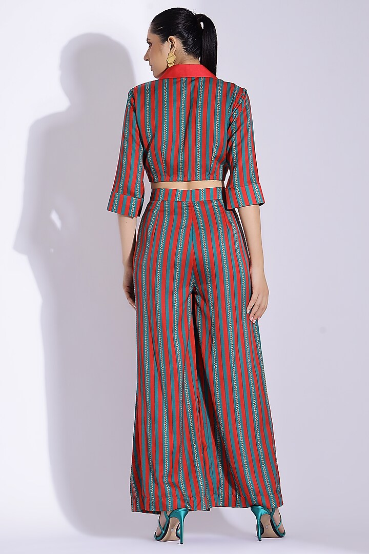Red Cotton Silk Digital Printed Co-Ord Set by Studio Surbhi at Pernia's Pop Up Shop