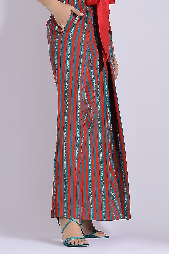 Red Cotton Silk Digital Printed Co-Ord Set by Studio Surbhi at Pernia's Pop Up Shop