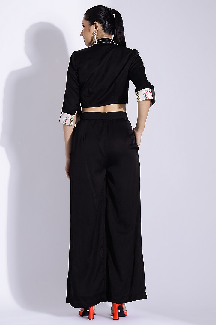 Black Cotton Silk Co-Ord Set by Studio Surbhi at Pernia's Pop Up Shop