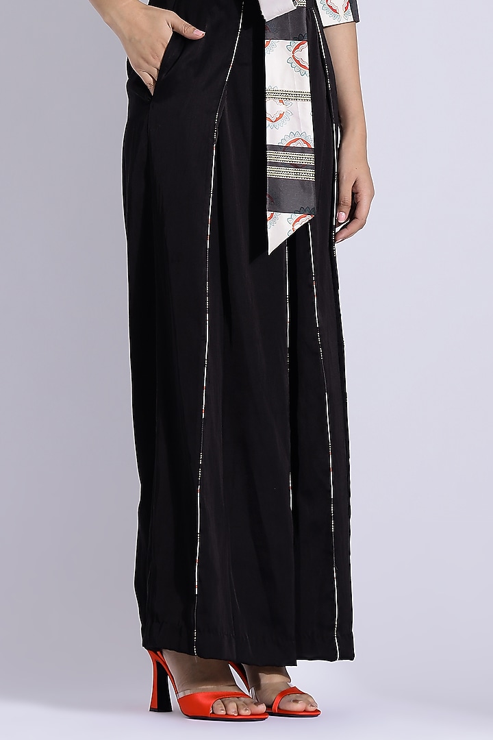 Black Cotton Silk Co-Ord Set by Studio Surbhi at Pernia's Pop Up Shop