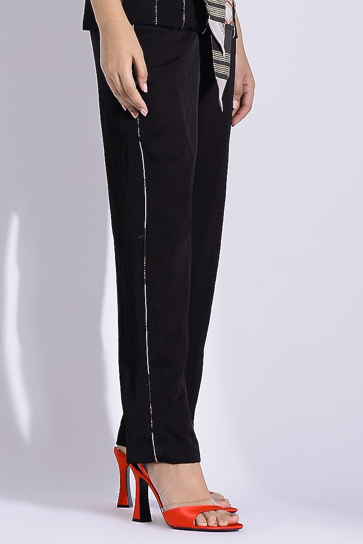 Black Cotton Silk Sleeveless Jacket Set by Studio Surbhi at Pernia's Pop Up Shop