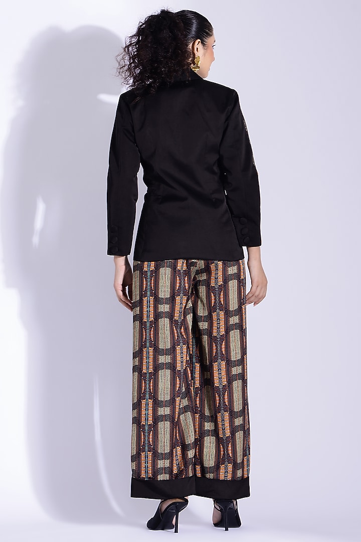 Black Cotton Silk Jacket Set by Studio Surbhi at Pernia's Pop Up Shop