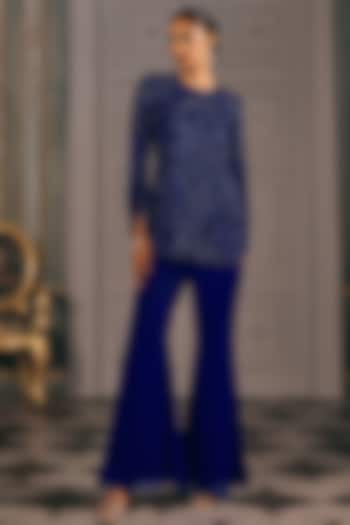 Electric Blue Georgette Pant Set by Studio22 by Pulkita Arora Bajaj at Pernia's Pop Up Shop