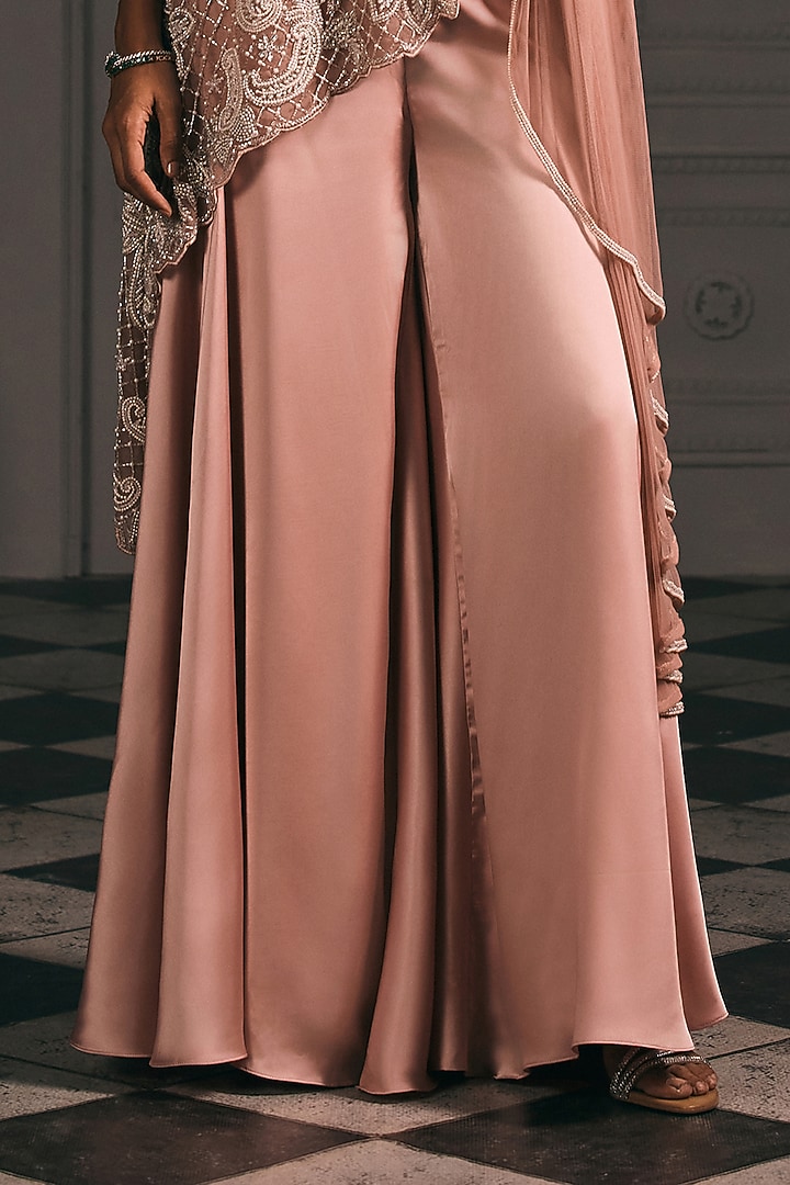 Pink Satin Wedding Sharara Set by Studio22 by Pulkita Arora Bajaj at Pernia's Pop Up Shop