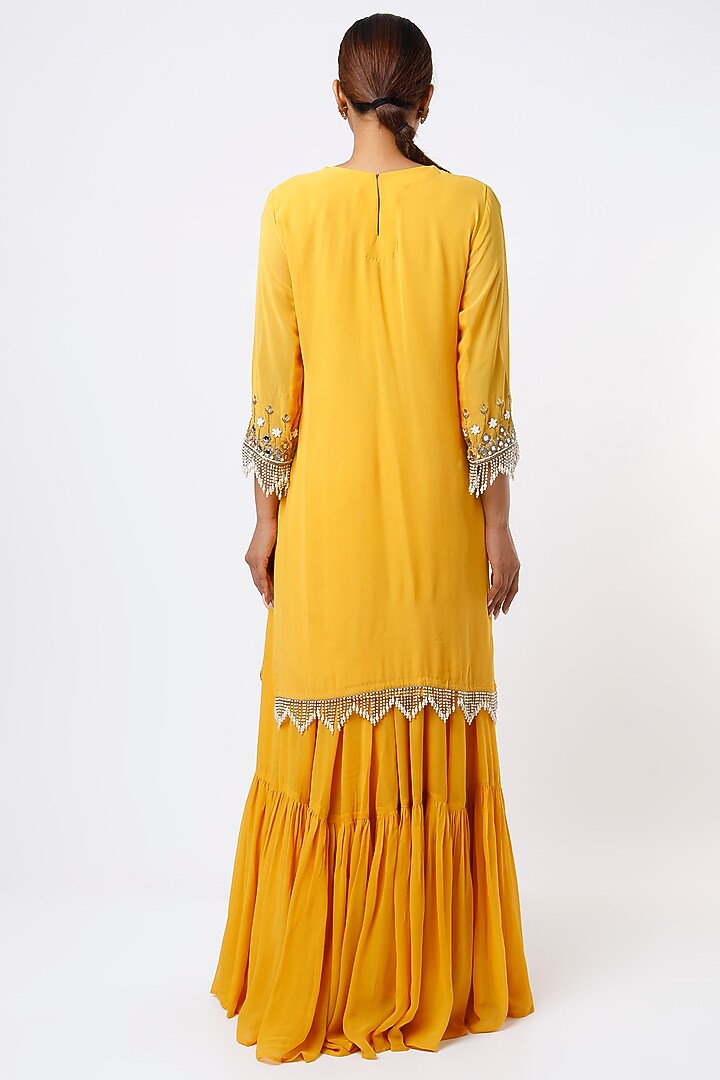 Mustard Layered Skirt Set by Studio A at Pernia's Pop Up Shop