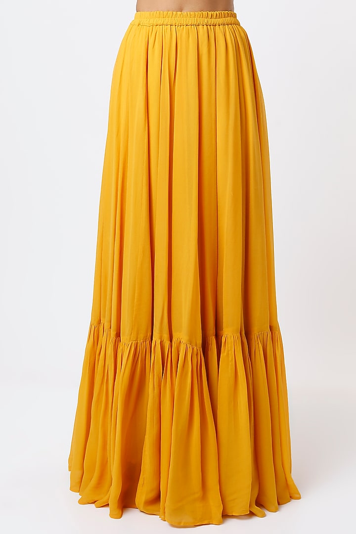 Mustard Layered Skirt Set by Studio A at Pernia's Pop Up Shop