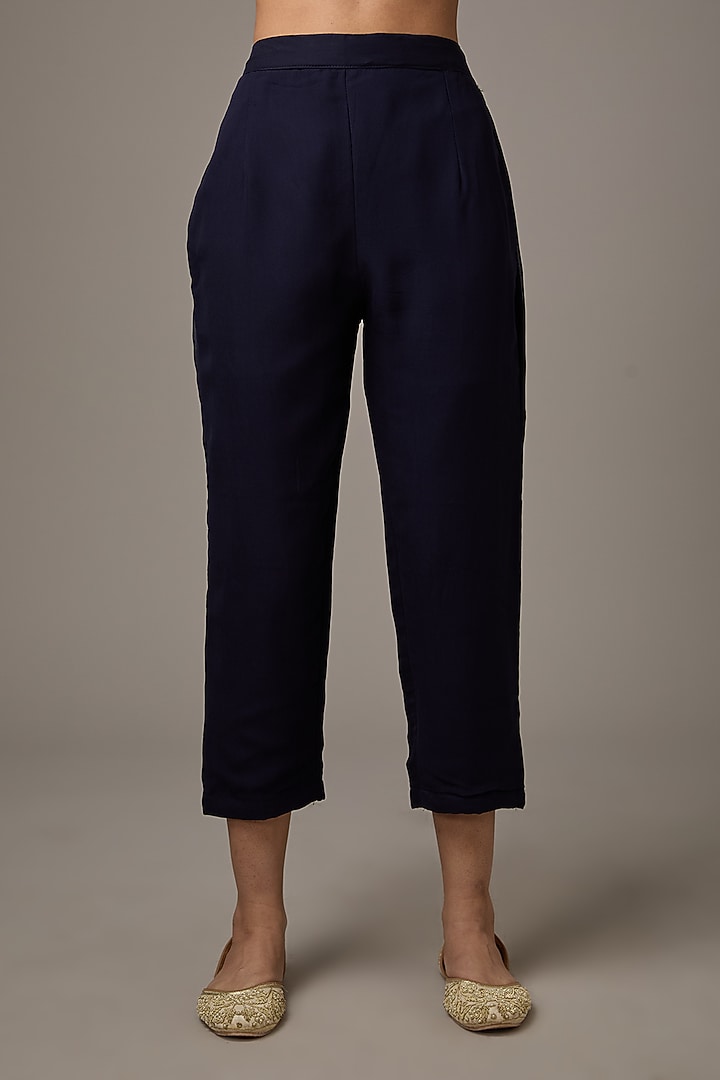 Blue Georgette Hand Embroidered Co-Ord Set by Studio A at Pernia's Pop Up Shop
