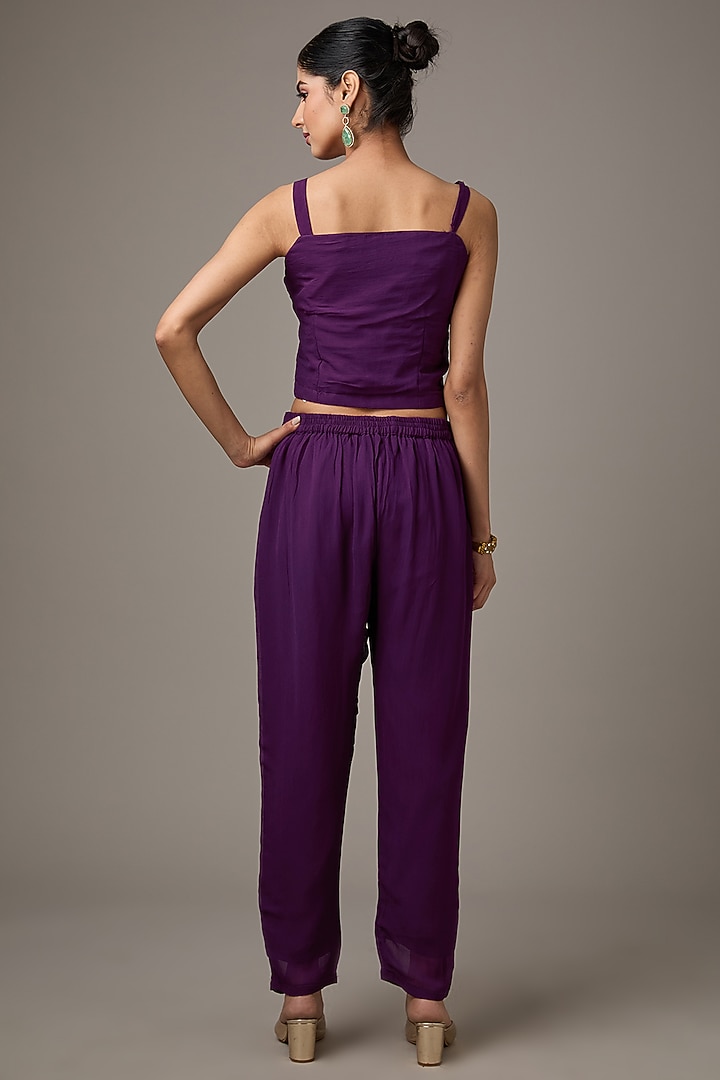 Purple Georgette Hand Embroidered Cape Set by Studio A at Pernia's Pop Up Shop