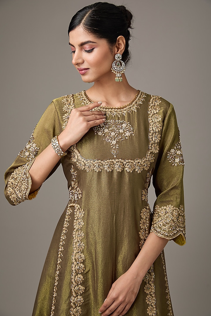 Doriya Embroidered Short Anarkali Set