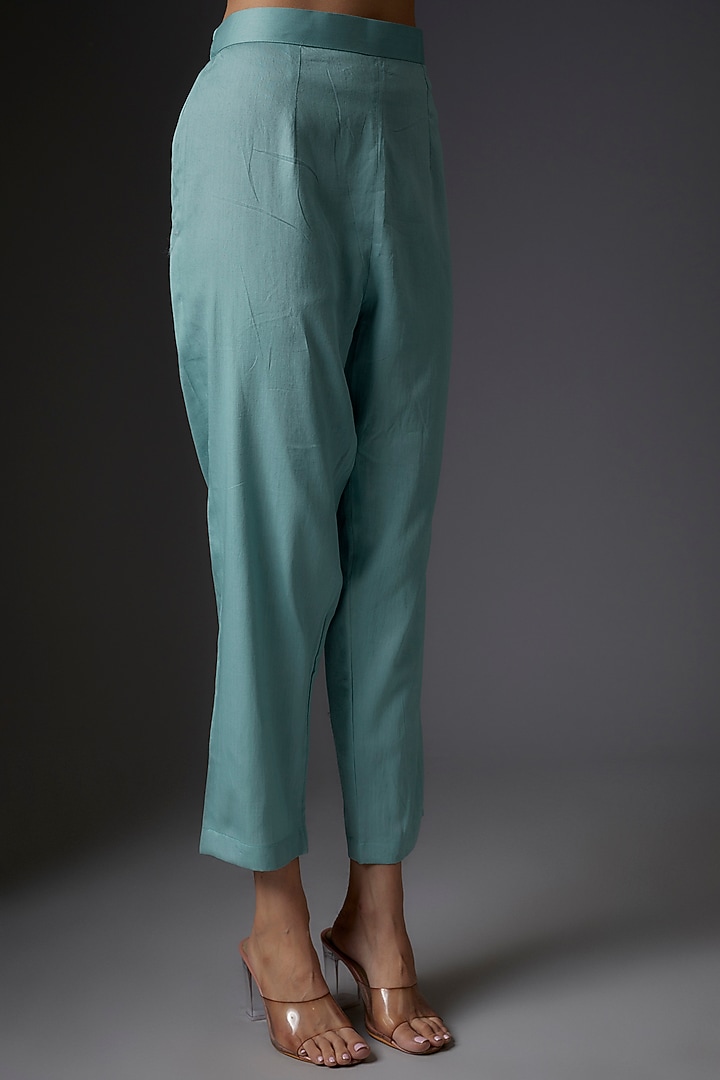 Ice Blue Georgette Embroidered Co-Ord Set by Studio A at Pernia's Pop Up Shop