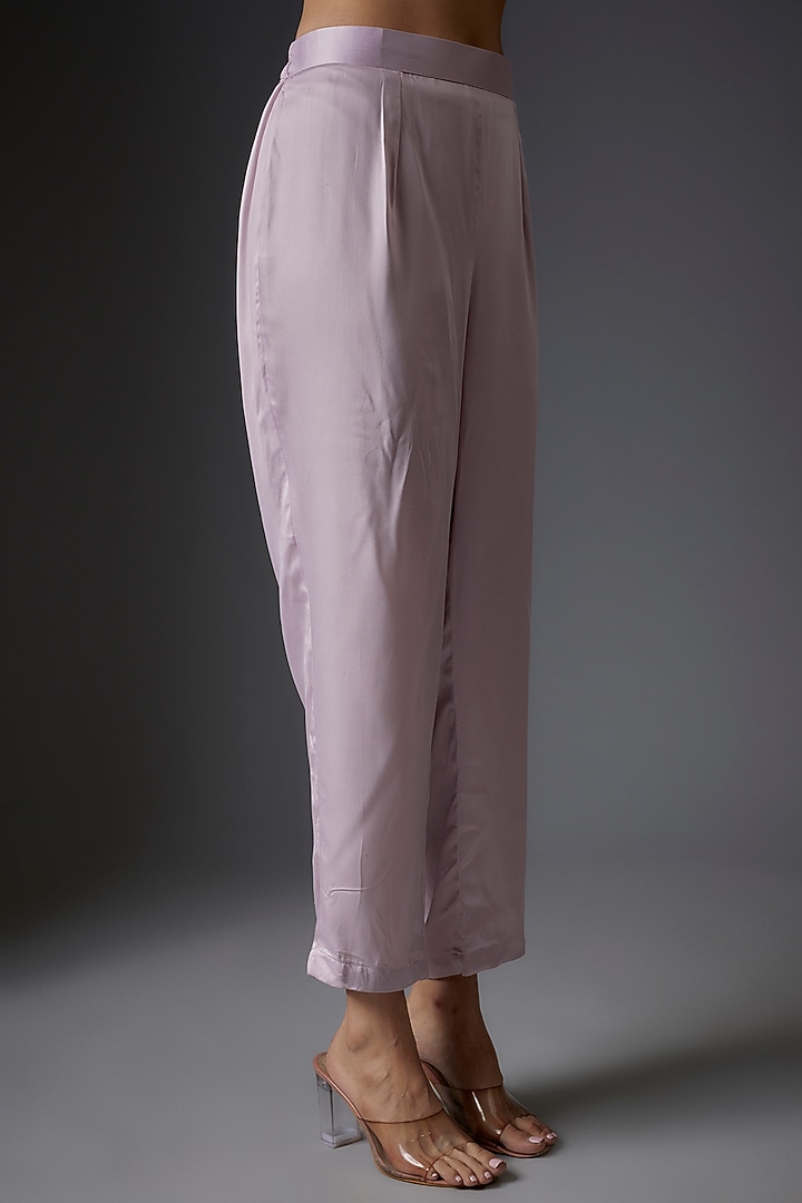 Lilac Cotton Embroidered Co-Ord Set by Studio A at Pernia's Pop Up Shop