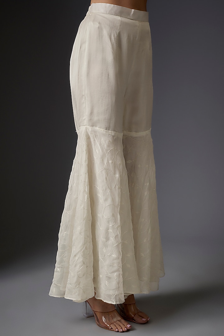 White Organza Wedding Sharara Set by Studio A at Pernia's Pop Up Shop