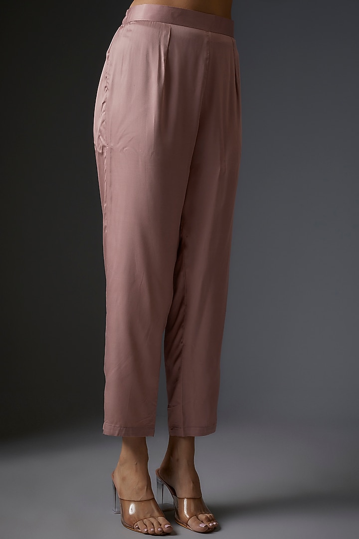 Mauve Cotton Muslin Embroidered Co-Ord Set by Studio A at Pernia's Pop Up Shop