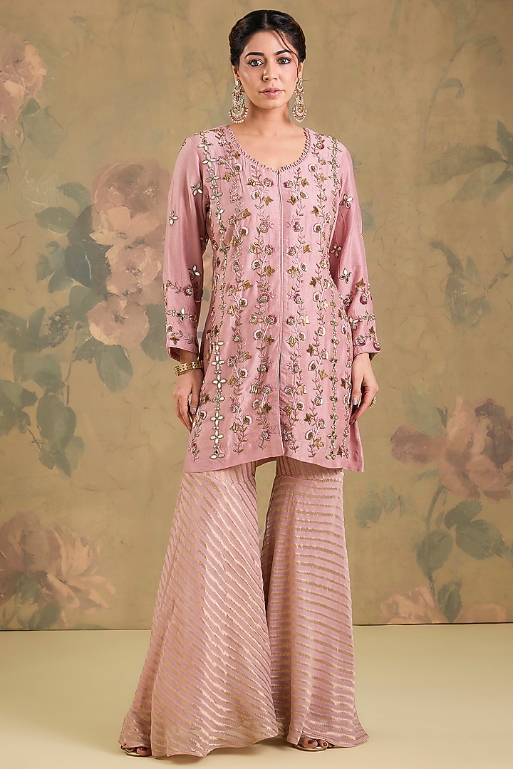 Pink Banarasi Gharara Set by Studio A at Pernia's Pop Up Shop