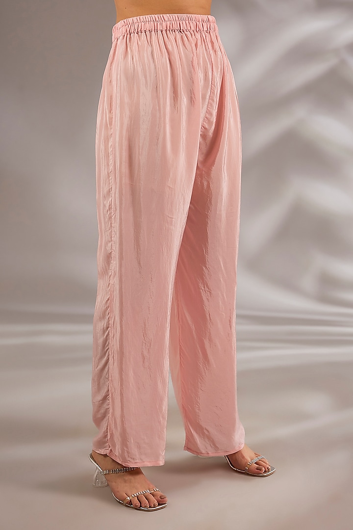Pink Crepe Mirror Embroidered Kurta Set by Studio A at Pernia's Pop Up Shop
