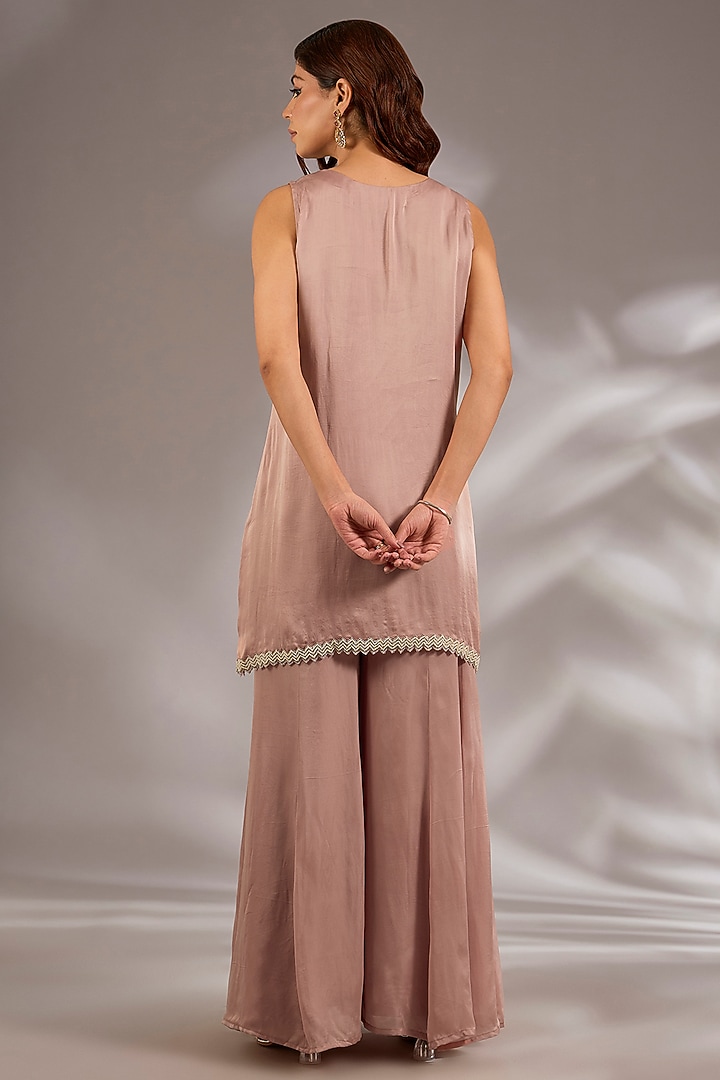 Pink Satin Organza Wedding Sharara Set by Studio A at Pernia's Pop Up Shop