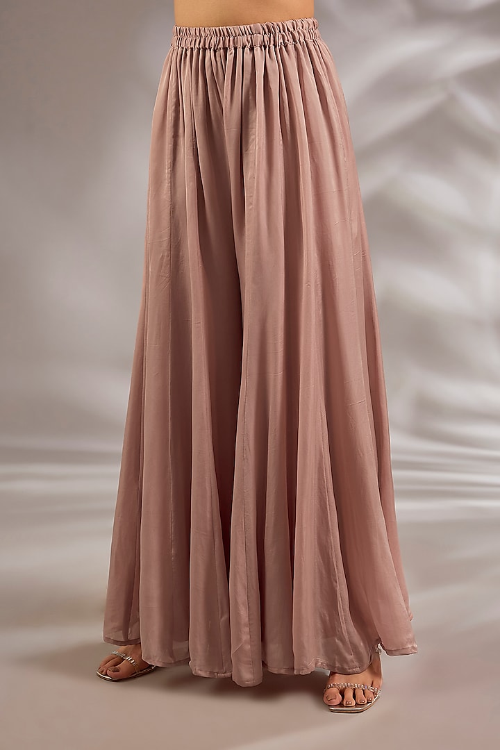 Pink Satin Organza Wedding Sharara Set by Studio A at Pernia's Pop Up Shop