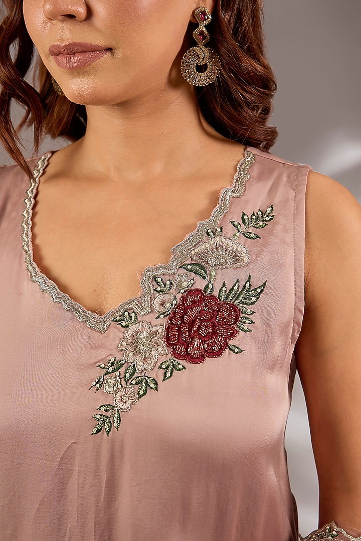 Pink Satin Organza Wedding Sharara Set by Studio A at Pernia's Pop Up Shop