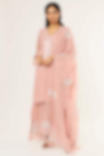 Blush Pink Embroidered Sharara Set by Studio A