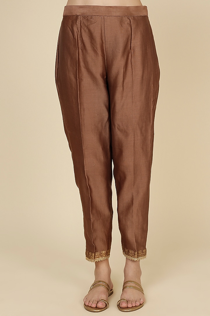 Bronze Gota Embroidered Kurta Set by Studio A at Pernia's Pop Up Shop