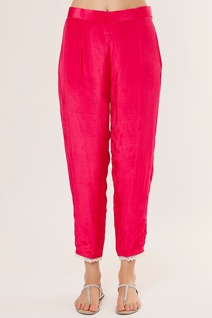 Fuchsia Embroidered Kurta Set by Studio A at Pernia's Pop Up Shop