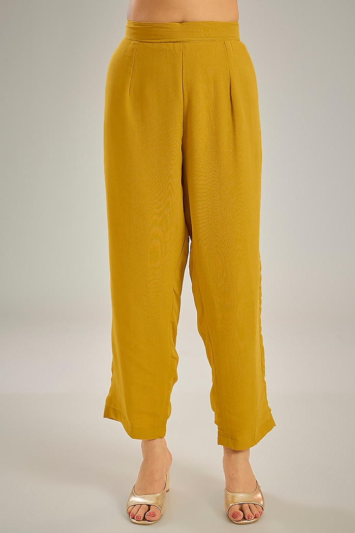 Yellow Georgette Sequins Hand Embroidered Kaftan Set by Studio A at Pernia's Pop Up Shop