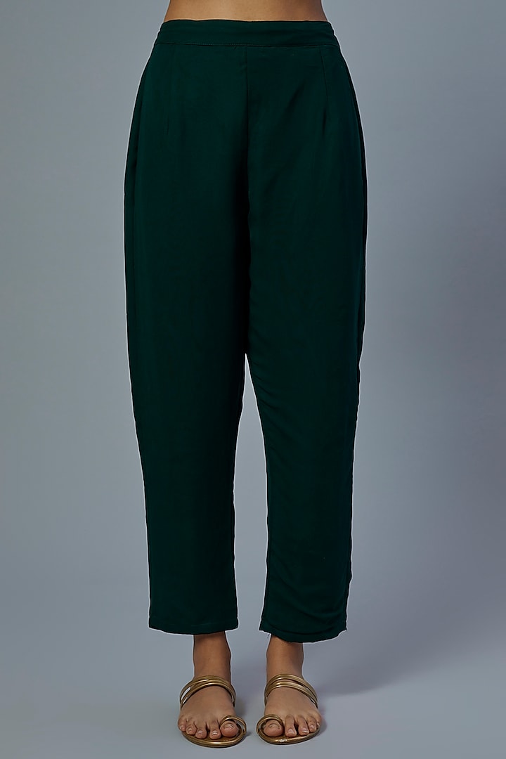 Emerald Green Embroidered Kaftan Set by Studio A at Pernia's Pop Up Shop