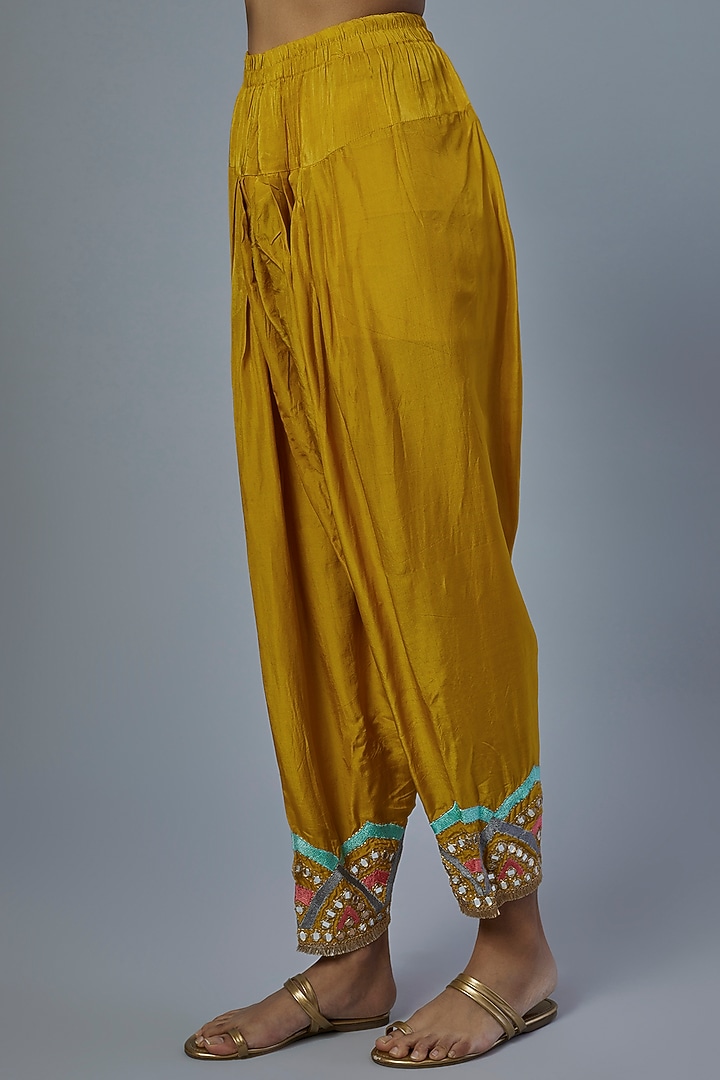 Yellow Georgette Wedding Anarkali Set by Studio A at Pernia's Pop Up Shop