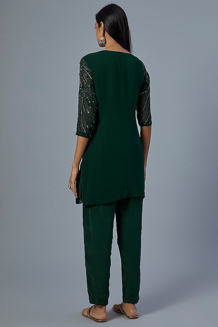 Emerald Green Embroidered Co-ord Set