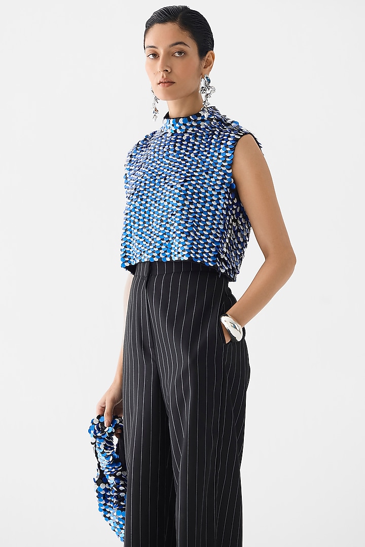 Multi-Colored Organza Sequin Embroidered Top by Studio Rigu at Pernia's Pop Up Shop