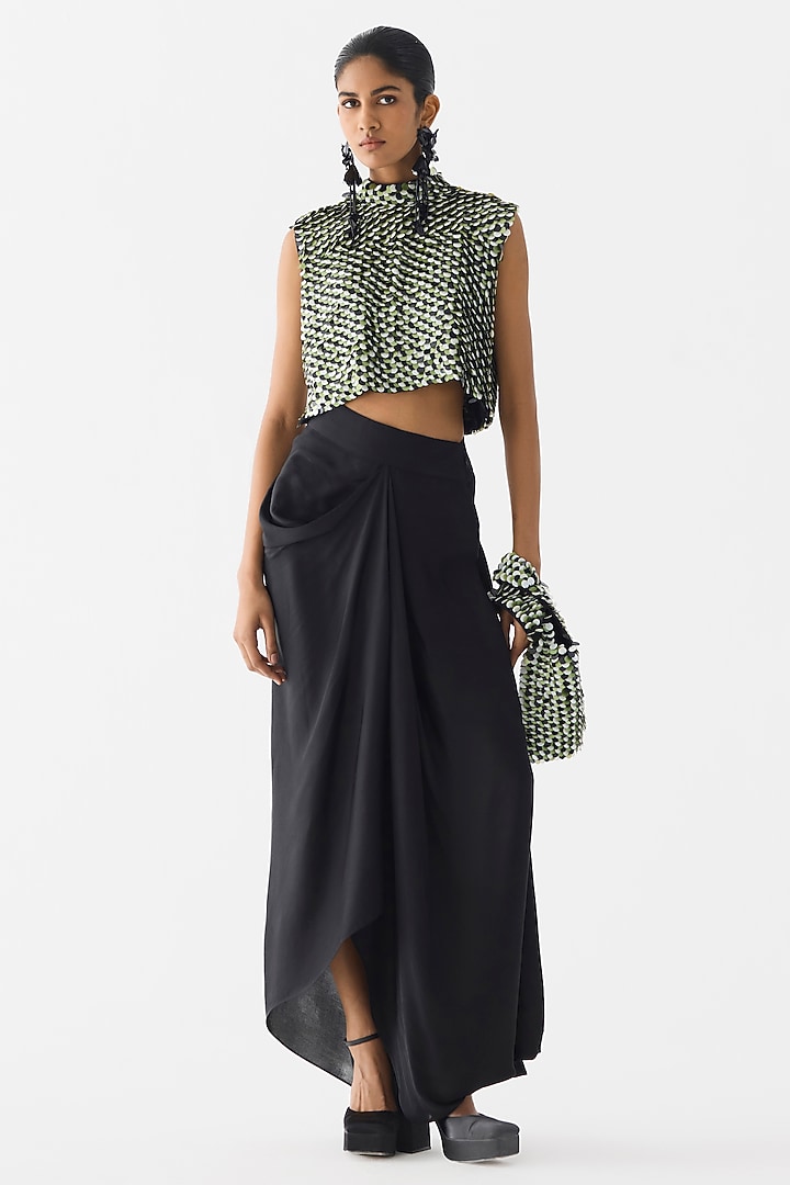 Black Organza Skirt Set by Studio Rigu at Pernia's Pop Up Shop