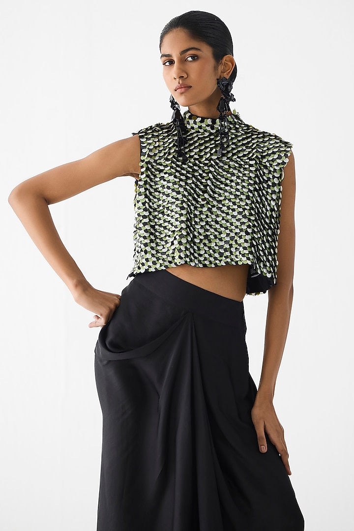 Black Organza Skirt Set by Studio Rigu at Pernia's Pop Up Shop