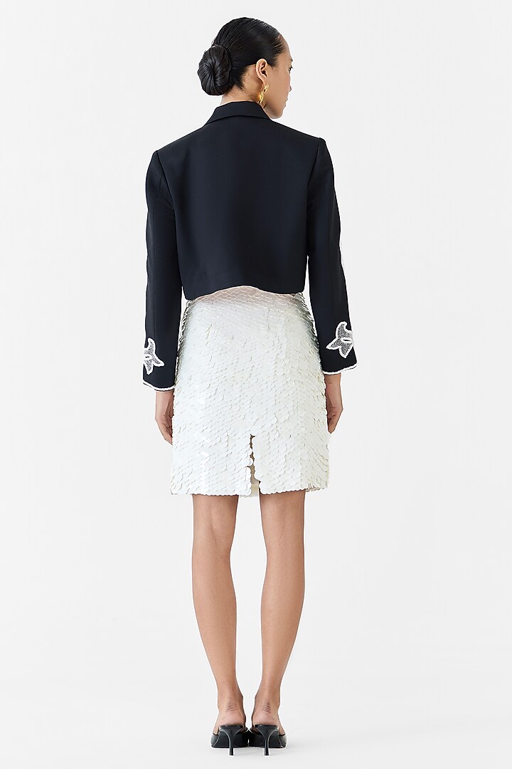 White Organza Sequin Hand Embroidered Co-Ord Set by Studio Rigu at Pernia's Pop Up Shop