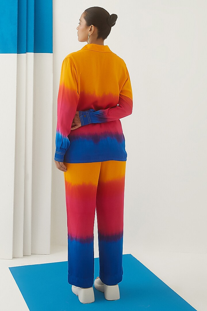 Multi-Colored Vegan Silk Tie-Dyed Co-Ord Set by Studio Rigu at Pernia's Pop Up Shop