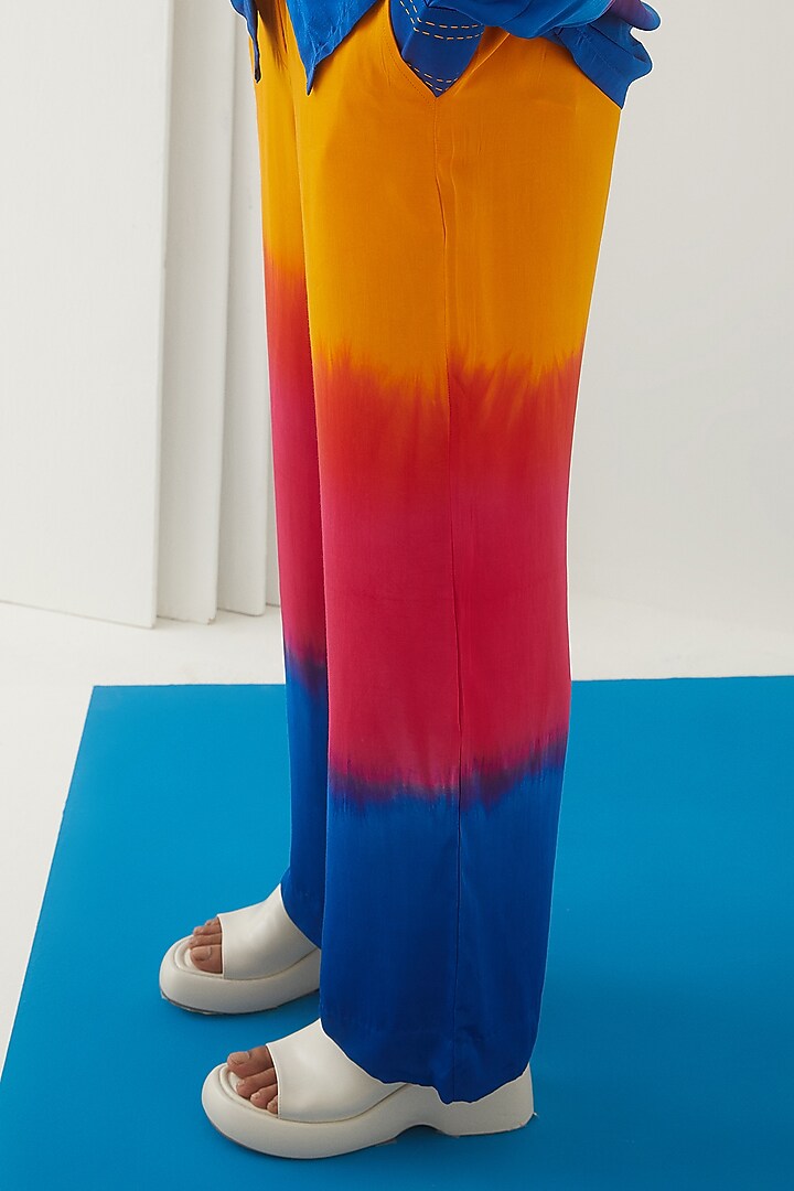 Multi-Colored Vegan Silk Tie-Dyed Co-Ord Set by Studio Rigu at Pernia's Pop Up Shop