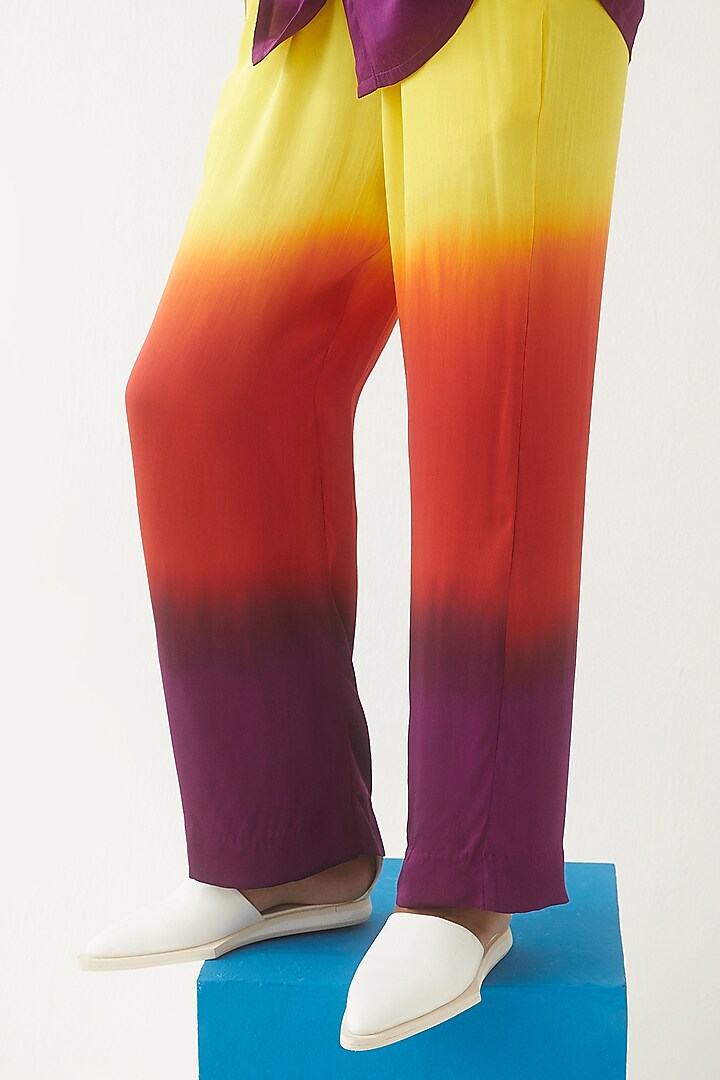 Multi-Colored Vegan Silk Tie-Dyed Co-Ord Set by Studio Rigu at Pernia's Pop Up Shop