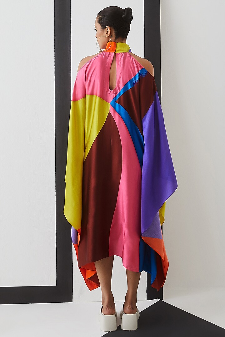 Multi-Colored Vegan Silk Printed Kimono by Studio Rigu at Pernia's Pop Up Shop