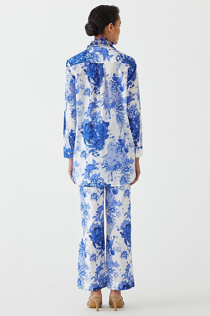 Blue Cotton Chintz Printed Co-Ord Set by Studio Rigu at Pernia's Pop Up Shop